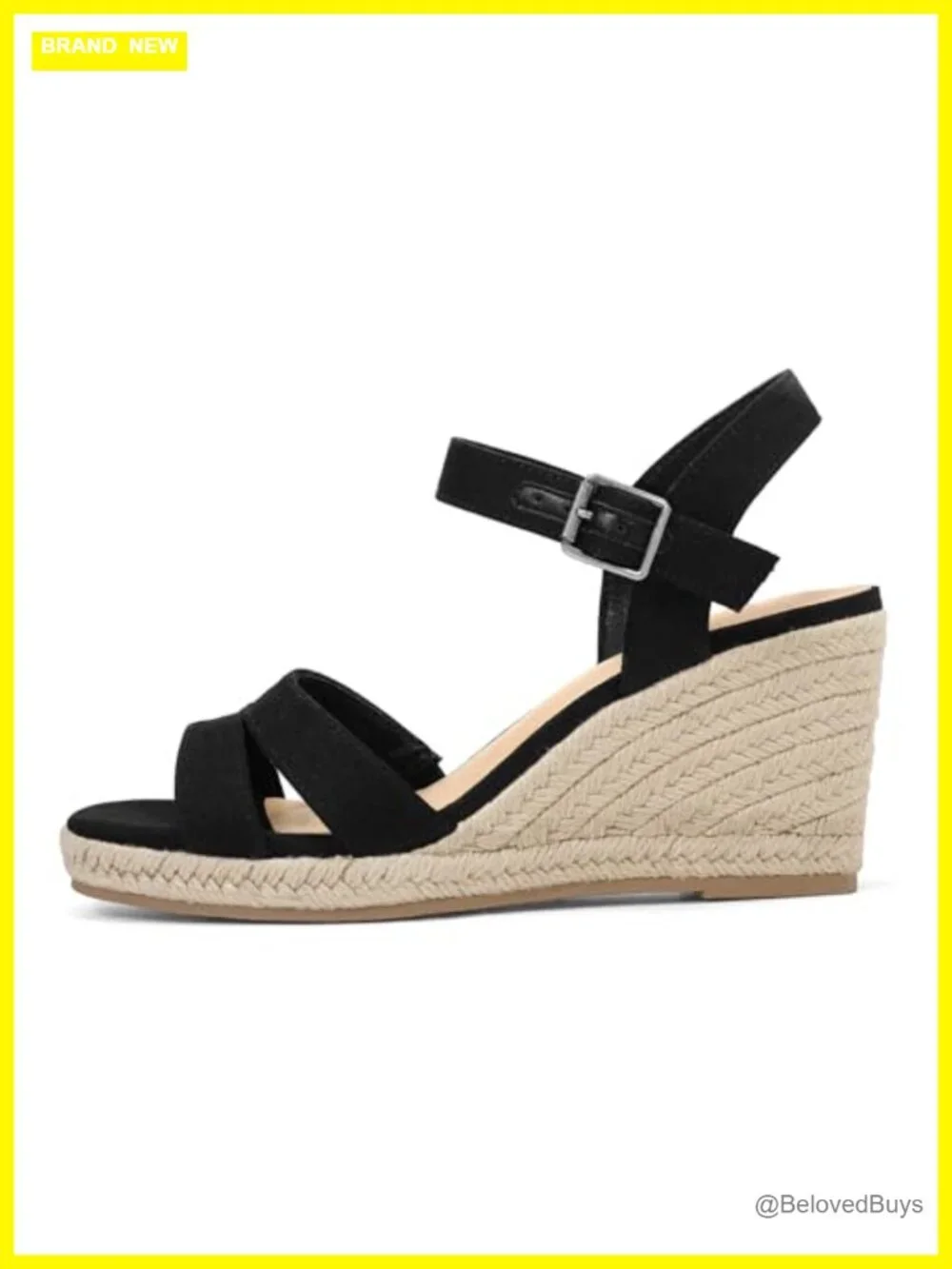 Espadrille Wedge Sandals Open Toe Square Toe Ankle Strap Summer Dressy Shoes